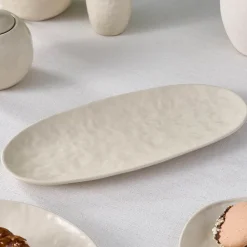Sale Nebula Stoneware Serving Platter, 29cm, Beige Serving Platters