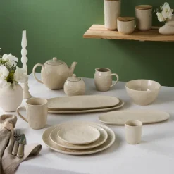 Sale Nebula Stoneware Serving Platter, 29cm, Beige Serving Platters