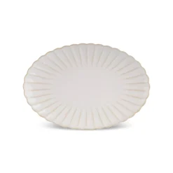 Clearance New Daisy Oval Stoneware Serving Platter, 30cm, White Serving Platters
