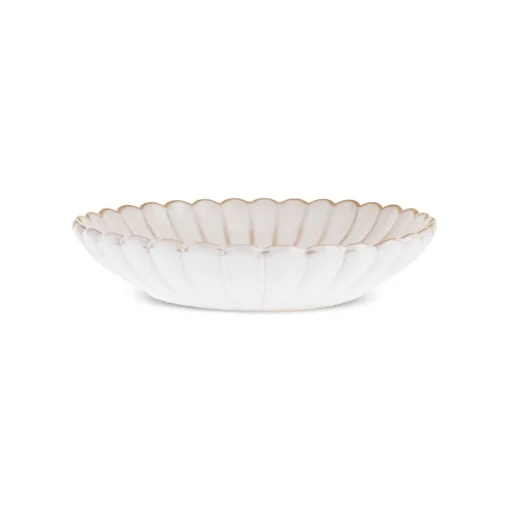 New Daisy Stoneware Pasta Bowl, 19cm, White Pasta Bowls