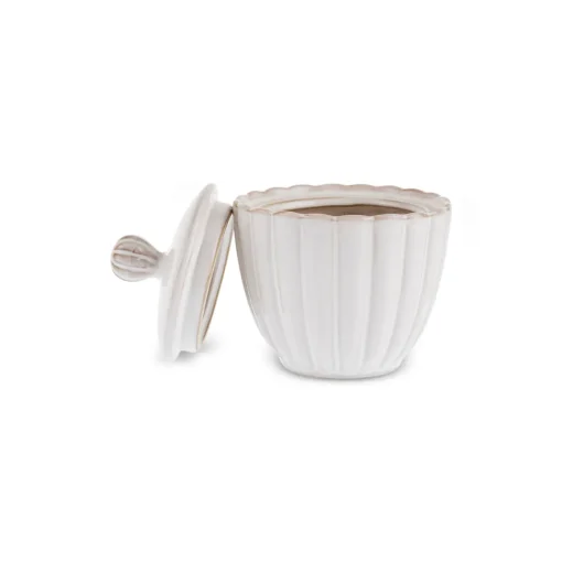 Hot New Daisy Stoneware Sugar Bowl, 230ml, White Storage Jars