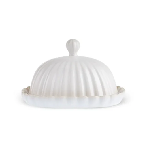 Hot New Daisy Stoneware Butter Dish, 18,5cm, White Bowls