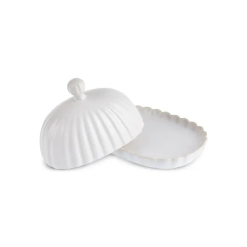 Hot New Daisy Stoneware Butter Dish, 18,5cm, White Bowls