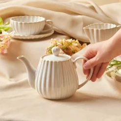 Online New Daisy Stoneware Teapot, 550ml, White Turkish Teapots