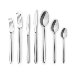 Outlet New Flow 84-Piece Stainless Steel Cutlery Set for 12 People, Silver Cutlery Sets