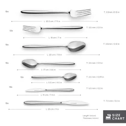 Outlet New Flow 84-Piece Stainless Steel Cutlery Set for 12 People, Silver Cutlery Sets