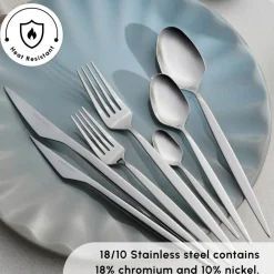 Best New Thor 84-Piece Stainless Steel Cutlery Set for 12 People, Silver Cutlery Sets