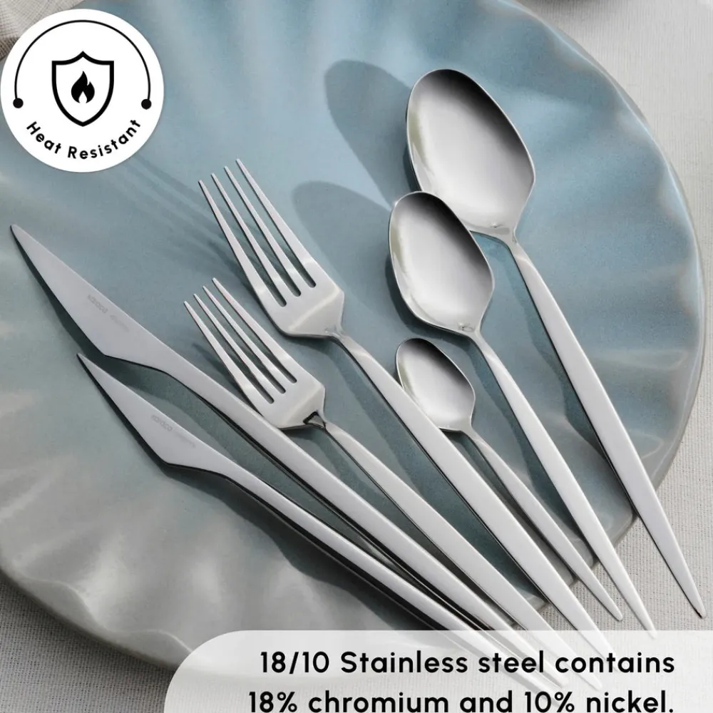 Best New Thor 84-Piece Stainless Steel Cutlery Set for 12 People, Silver Cutlery Sets