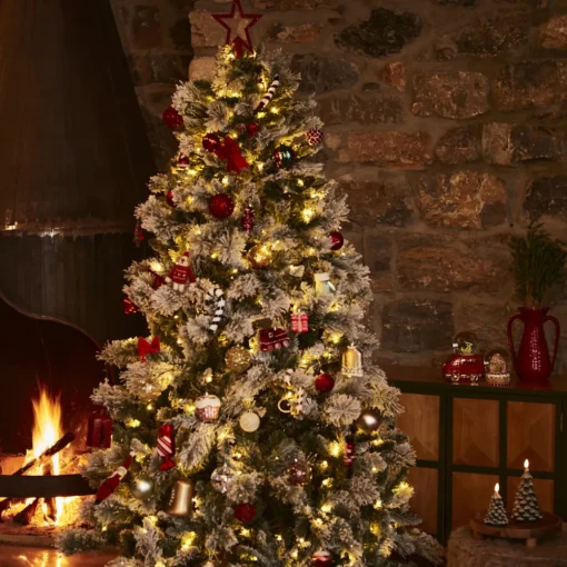 Clearance New Year 24 Illuminated Christmas Tree, Green Artificial Flowers And Plants