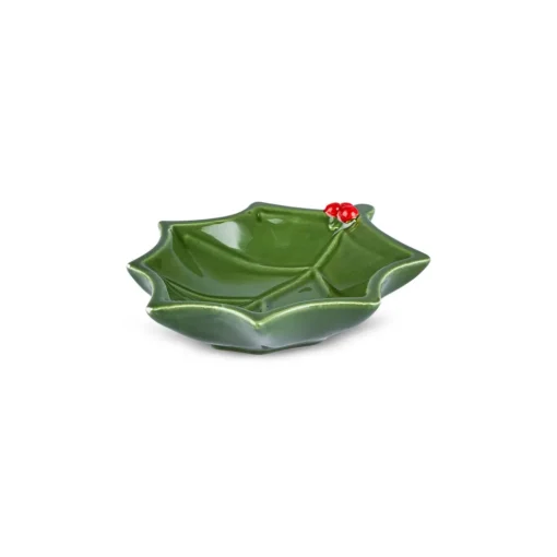 Sale New Year Butcher's Broom Snack Bowl, 12cm, Green Bowls