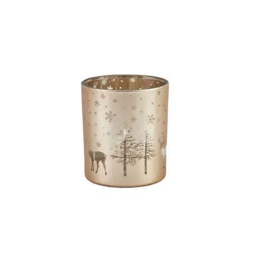 New Year Christmas Helena Glass Candle Holder, 7cmx7.8cm, Candle Holder