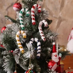 Hot New Year Christmas Candy Stick Tree Decoration Set, 6 Piece, 14cm, Multi Ornaments