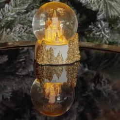 Sale New Year Christmas Castle Led Light Snow Globe, 7cmx6.5cmx8.5cm, Multi Ornaments