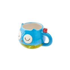 Clearance New Year Christmas Fat Owl Ceramic Mug, 380ml, Multi Mugs