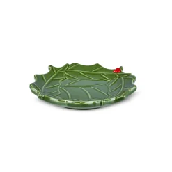 Hot New Year Christmas Butcher's Broom Snack Bowl, 15cm, Green Bowls