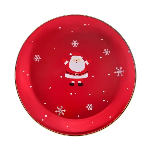 New New Year Christmas New Generation Bone Golden Line Dinner Plate, 27cm, Red Multi Dinner Plates