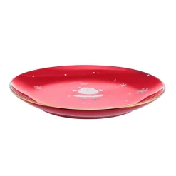 New New Year Christmas New Generation Bone Golden Line Dinner Plate, 27cm, Red Multi Dinner Plates
