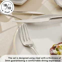 Novara 84-Piece Stainless Steel Cutlery Set for 12 People Cutlery Sets
