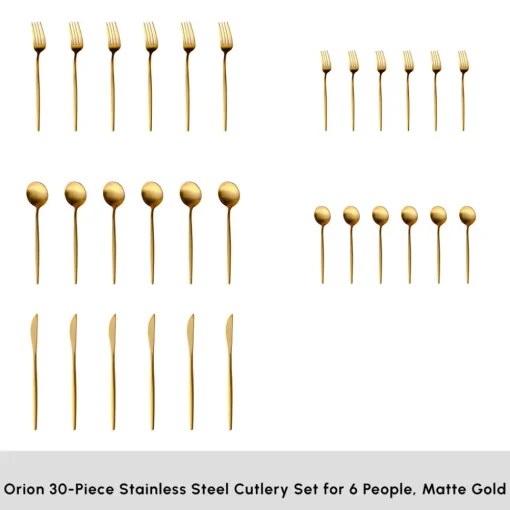 Online Orion 30-Piece Stainless Steel Cutlery Set for 6 People, Cutlery Sets