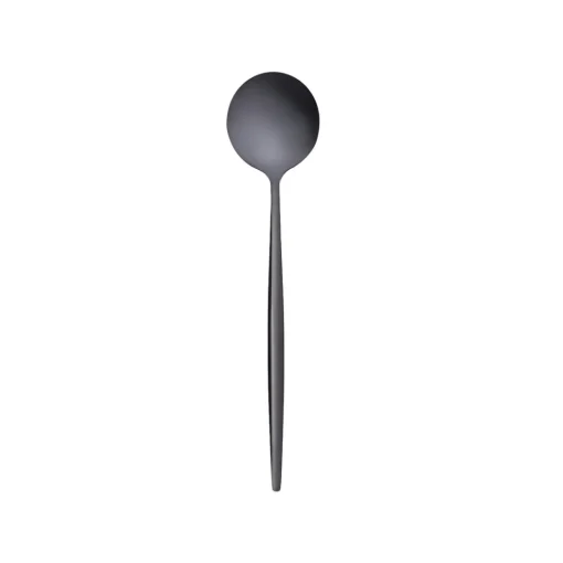 Hot Orion 30-Piece Stainless Steel Cutlery Set for 6 People, Shiny Black Cutlery Sets