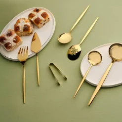 Hot Orion 7Piece Stainless Steel Serving Set, Shiny Gold Kitchen Utensils
