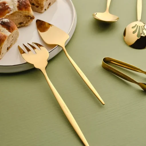Hot Orion 7Piece Stainless Steel Serving Set, Shiny Gold Kitchen Utensils