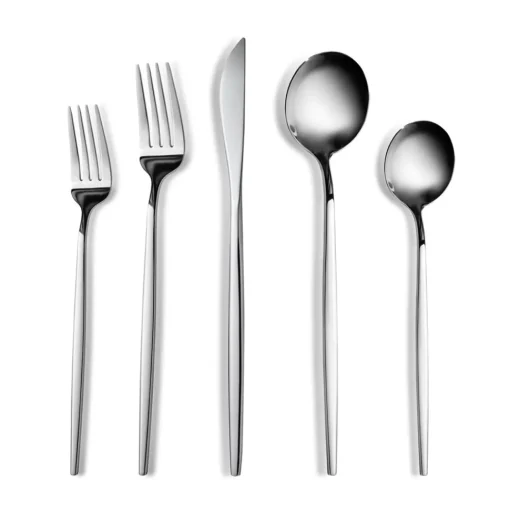 Orion Silver 60-Piece Stainless Steel Cutlery Set for 12 People, Silver Cutlery Sets