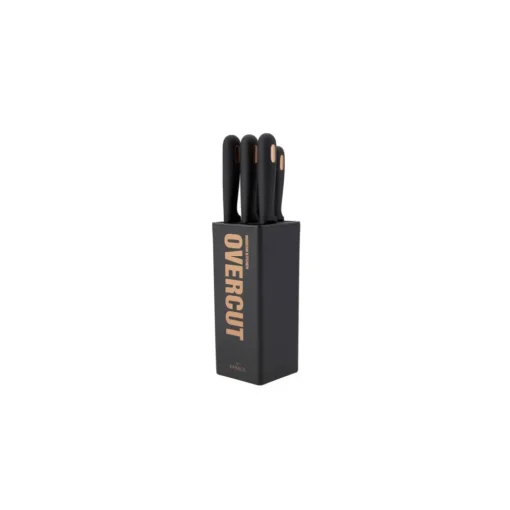 Best Overcut 5 Piece Knife Block Set, Black Knife Sets