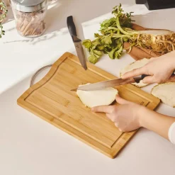 Discount Owen Bamboo Rectangle Chopping Board, Small, Wood Chopping Boards