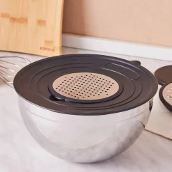 Clearance Parle Stainless Steel Mixing Bowl Set with Graters, 4.6L, Grey Mixing Bowls