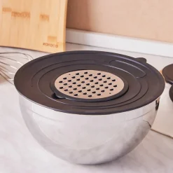 Clearance Parle Stainless Steel Mixing Bowl Set with Graters, 4.6L, Grey Mixing Bowls