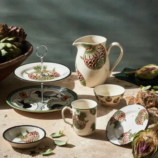 Sale Paye Seljuk Collection Porcelain 2-Tier Cake Stand, 17cm, Green Multi Serving Platters