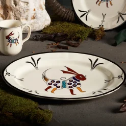 Sale Paye Seljuk Collection Porcelain Serving Platter, 36cm, Black Multi Serving Platters