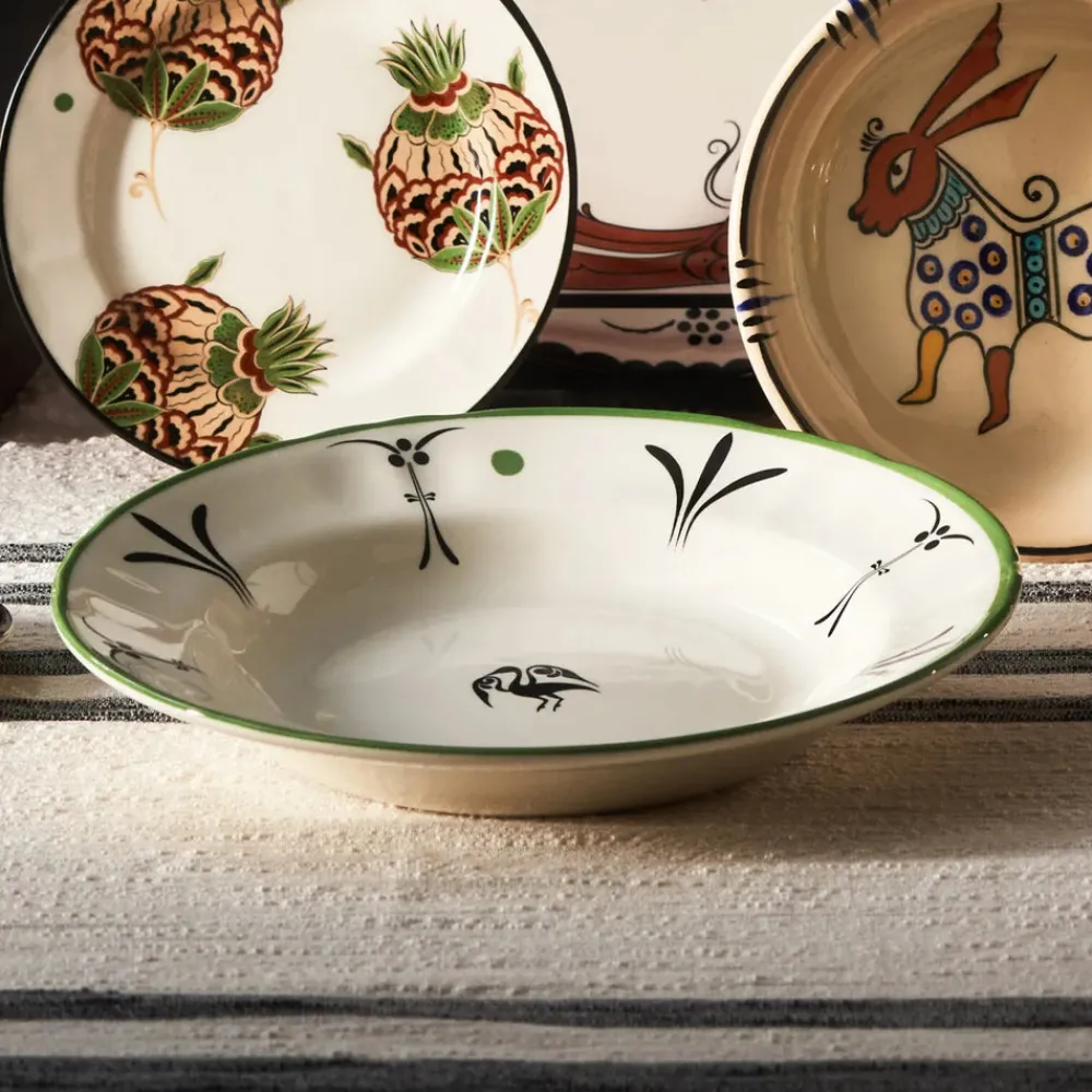 Clearance Paye Seljuk Collection Porcelain Pasta Bowl, 23cm, Green Multi Pasta Bowls