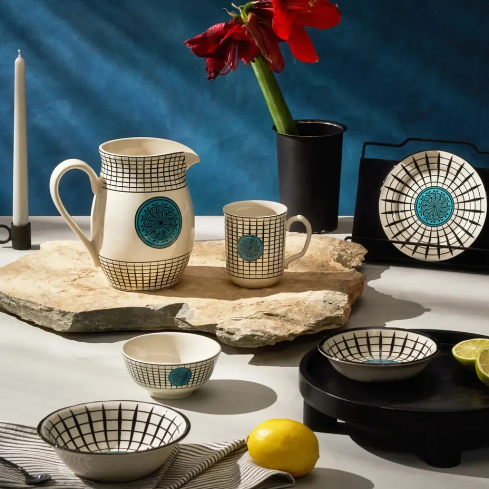 New Paye Seljuk Collection Porcelain Pitcher, 1500ml, Blue Multi Decanters