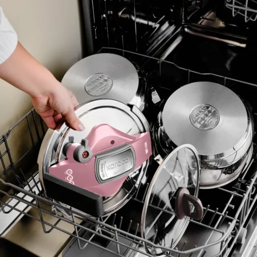 Discount Perfect 2-Piece Stainless Steel Induction Pressure Cooker Set, 4L+6L, Pink Silver Pressure Cooker|Induction Cookware