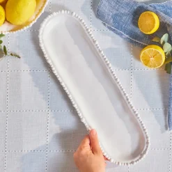 Clearance Perla Melamine Large Serving Platter, 44cm, White Serving Platters