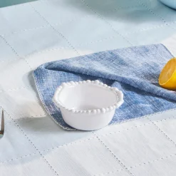 Perla Melamine Snack Bowl, 13cm, White Bowls