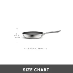 Clearance Plasma Steel 3Ply Non-Stick Induction Frying Pan, 26cm, Silver Pans
