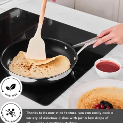 Clearance Plasma Steel 3Ply Non-Stick Induction Frying Pan, 26cm, Silver Pans