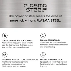 Best Plasma Steel 3Ply Non-Stick Induction Shallow Casserole, 30cm, Silver Pots
