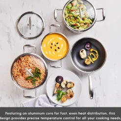 5Ply PowerSteel 7-Piece 316+ Stainless Steel Induction Cookware Set, Silver Induction Cookware|Stainless Steel Cookware Sets