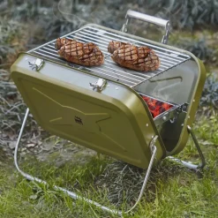 Discount Portable Stainless Steel Charcoal Barbecue, 40cm, Green Bbqs