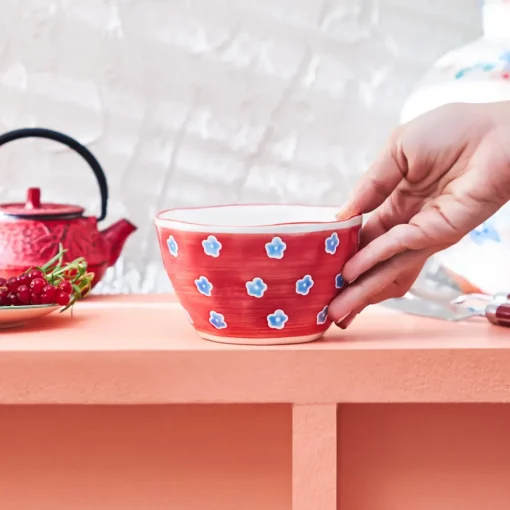 Sale Primavera Stoneware Bowl, 13cm, Red Bowls