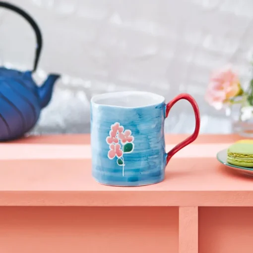 Hot Primavera Stoneware Mug, 400ml, Blue Mugs