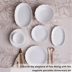 Clearance Rafaela 53-Piece Porcelain Dinner Set for 12 People, White See All Dinner Sets|Porcelain Dinner Sets