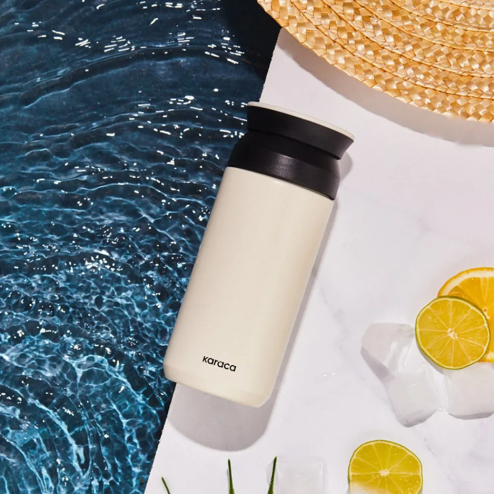 Clearance Rainbow Leak-Proof Stainless Steel Flask, 350ml, Cream Stainless Steel Flasks