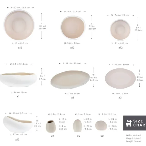 Online Red Carpet Collection Earth Collection New Cupid 59-Piece Dinner Set for 12 People, Beige White See All Dinner Sets|Stoneware Dinner Sets
