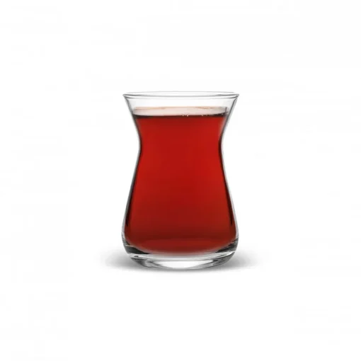 Outlet İrem 6-Piece Glass Turkish Tea Set for 6 People, 132ml, Transparent Turkish Tea Sets