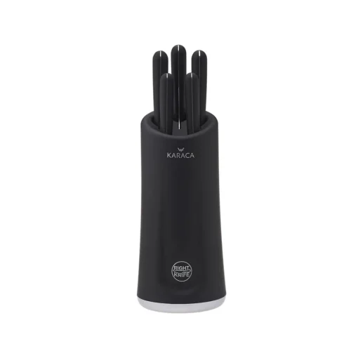 Online Right 5 Piece Knife Block Set, Black Knife Sets